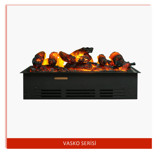 3D Elektrikli Şömine Flameline  Vasko Serisi