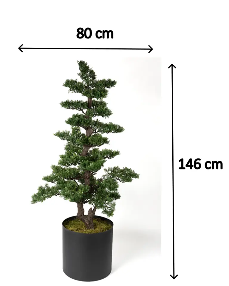 Doğal Gövdeli Yapay Bonsai Ağaç Saksılı 80 X 146 cm SA3667-001