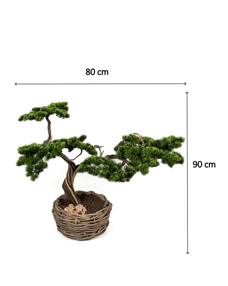 Doğal Gövdeli Yapay Bonsai Ağaç Saksılı 80 X 90 cm SA6555-011