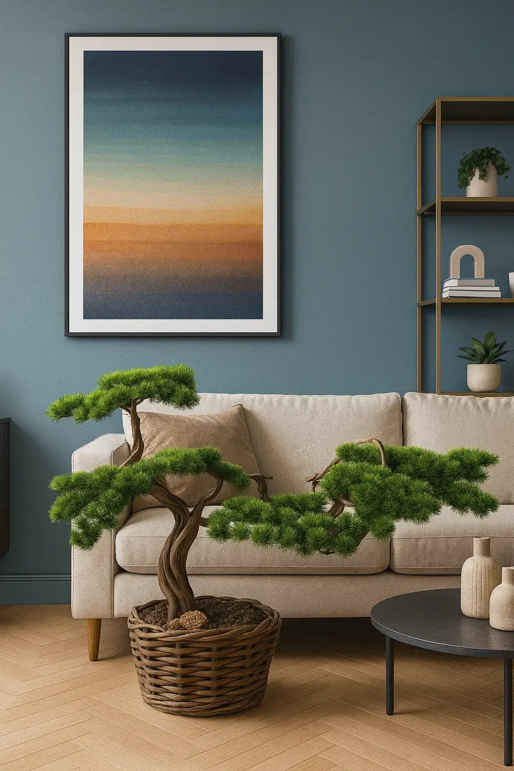 Doğal Gövdeli Yapay Bonsai Ağaç Saksılı 80 X 90 cm SA6555-011