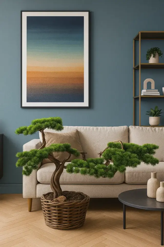 Doğal Gövdeli Yapay Bonsai Ağaç Saksılı 80 X 90 cm SA6555-011