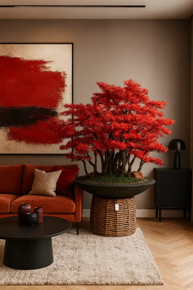 Doğal Gövdeli Yapay Bonsai Ağaç Saksılı 120 X 130 cm SA7430-007