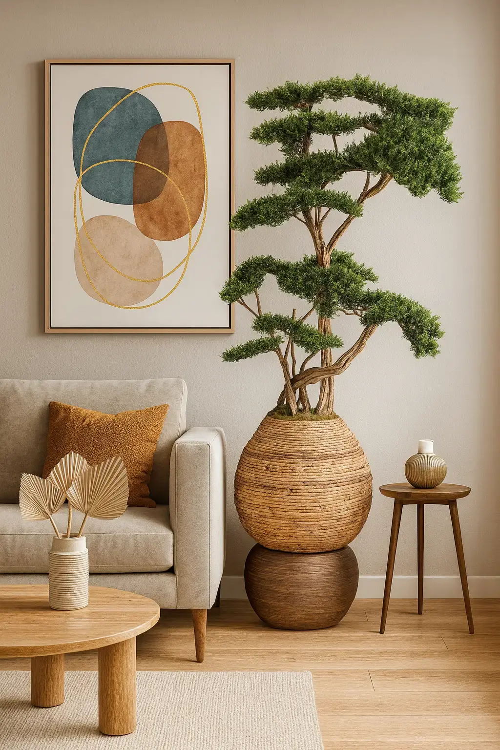 Doğal Gövdeli Yapay Bonsai Ağaç Saksılı 97 X 170 cm SA7431-001