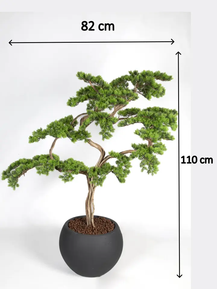 Doğal Gövdeli Yapay Bonsai Ağaç Saksılı 82 X 110 cm SA7432-004