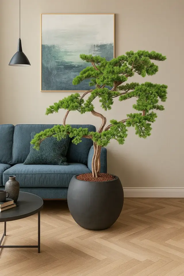 Doğal Gövdeli Yapay Bonsai Ağaç Saksılı 82 X 110 cm SA7432-004