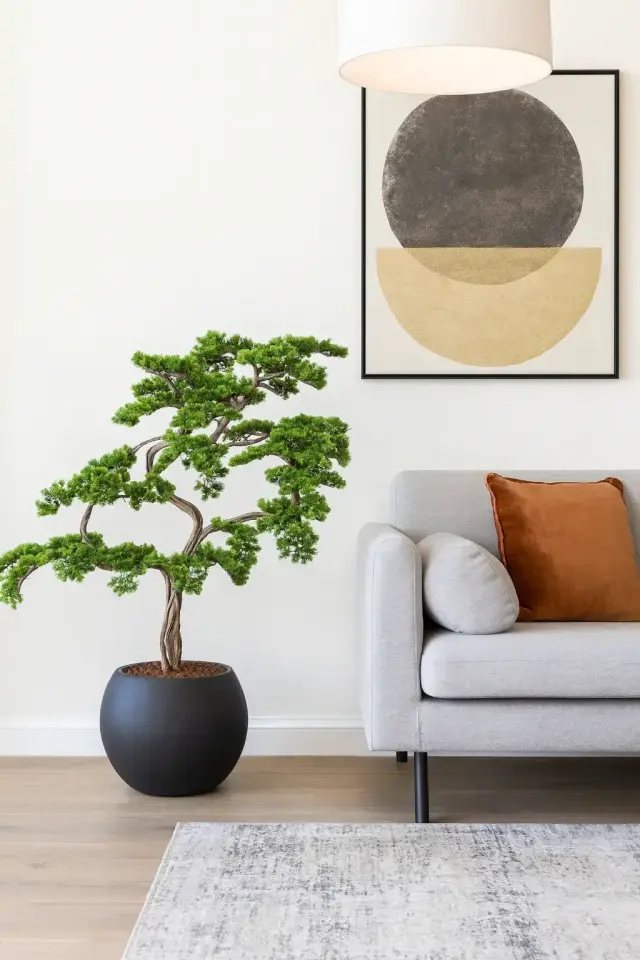 Doğal Gövdeli Yapay Bonsai Ağaç Saksılı 82 X 110 cm SA7432-004