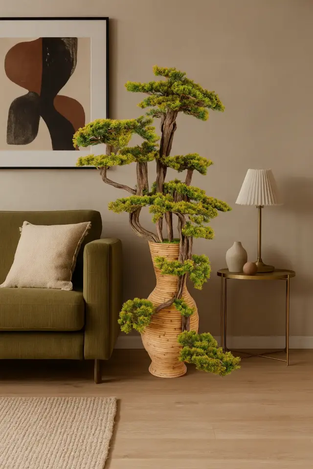 Doğal Gövdeli Yapay Bonsai Ağaç Saksılı 70 X 150 cm SA7432-056