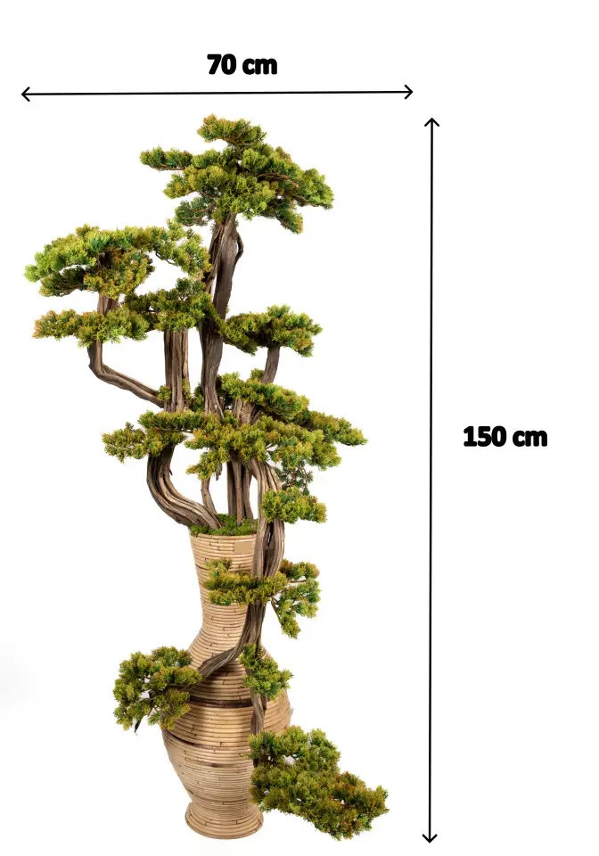 Doğal Gövdeli Yapay Bonsai Ağaç Saksılı 70 X 150 cm SA7432-056
