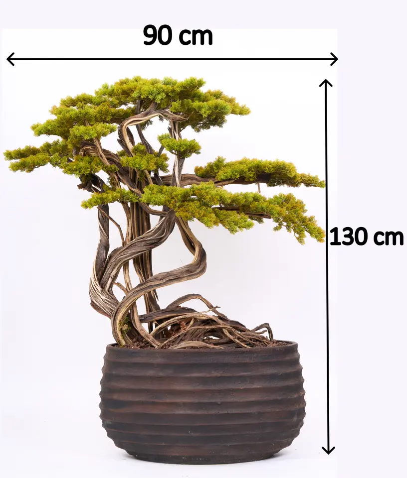 Doğal Gövdeli Yapay Bonsai Ağaç Saksılı 90 X 130 cm SA7432-062
