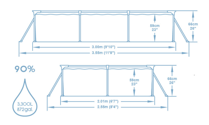 Bestway Havuz Seti  300 cm X 201 cm X 66 cm-56411