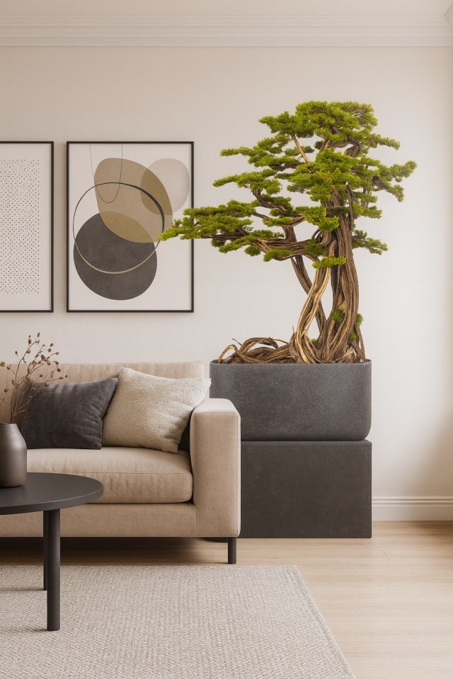 Doğal Gövdeli Yapay Bonsai Ağaç Saksılı 100 X 190 cm SA7432-063