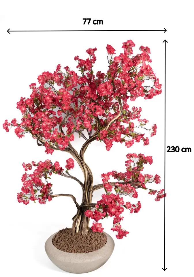Doğal Gövdeli Yapay Bonsai Ağaç Saksılı 77 X 230 cm SA7480-007