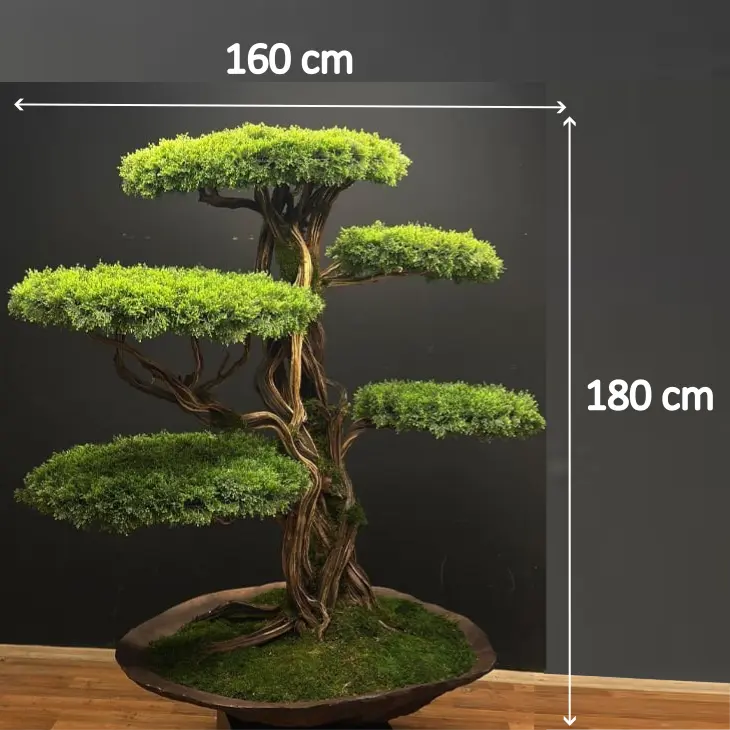 Doğal Gövdeli Yapay Bonsai Ağaç Saksılı 100 X 160 X 180 cm YSA-1020