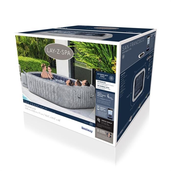 Lay-Z-Spa 230cm X 230cm X 71cm San Francisco HydroJet Pro