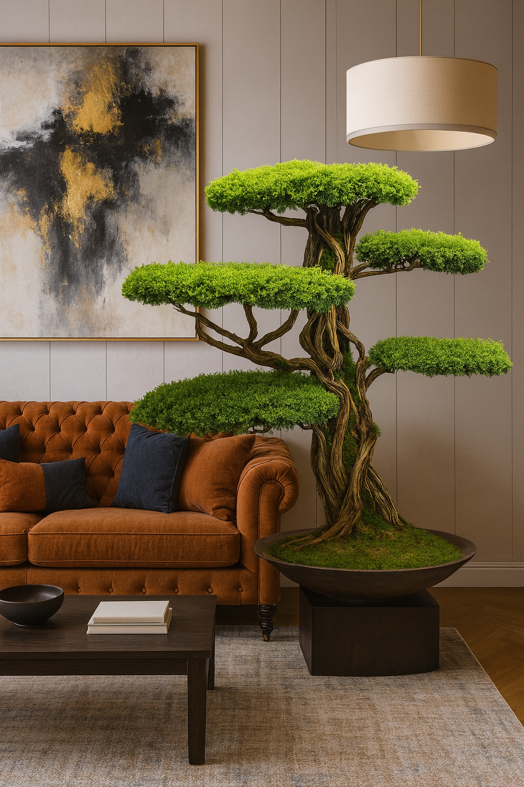 Doğal Gövdeli Yapay Bonsai Ağaç Saksılı 160 X 180 cm YSA-1020