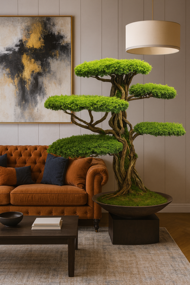 Doğal Gövdeli Yapay Bonsai Ağaç Saksılı 160 X 180 cm YSA-1020