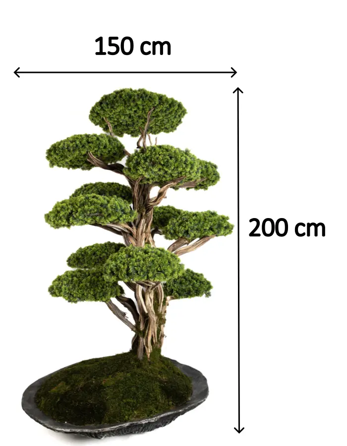 Doğal Gövdeli Yapay Bonsai Ağaç Saksılı 150 X 200 cm YSA-1021