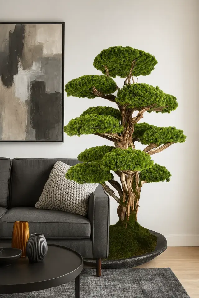 Doğal Gövdeli Yapay Bonsai Ağaç Saksılı 150 X 200 cm YSA-1021