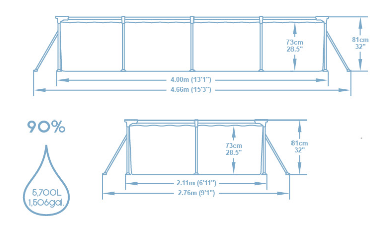 Bestway Havuz Seti 400cm X 211cm X 81cm  56424