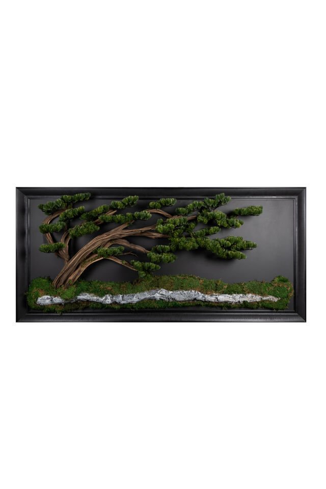 Doğal Ağaç Gövdeli Yapay Bonsai Tablo Dikdörtgen 89 X 194 cm TB-1108