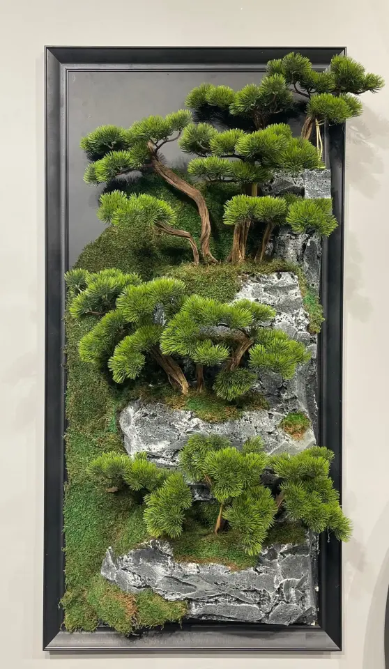 Doğal Ağaç Gövdeli Yapay Bonsai Tablo Dikdörtgen 70 X 140 cm TB-1117