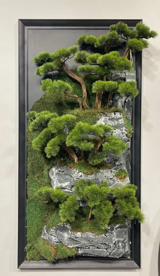 Doğal Ağaç Gövdeli Yapay Bonsai Tablo Dikdörtgen 70 X 140 cm TB-1117