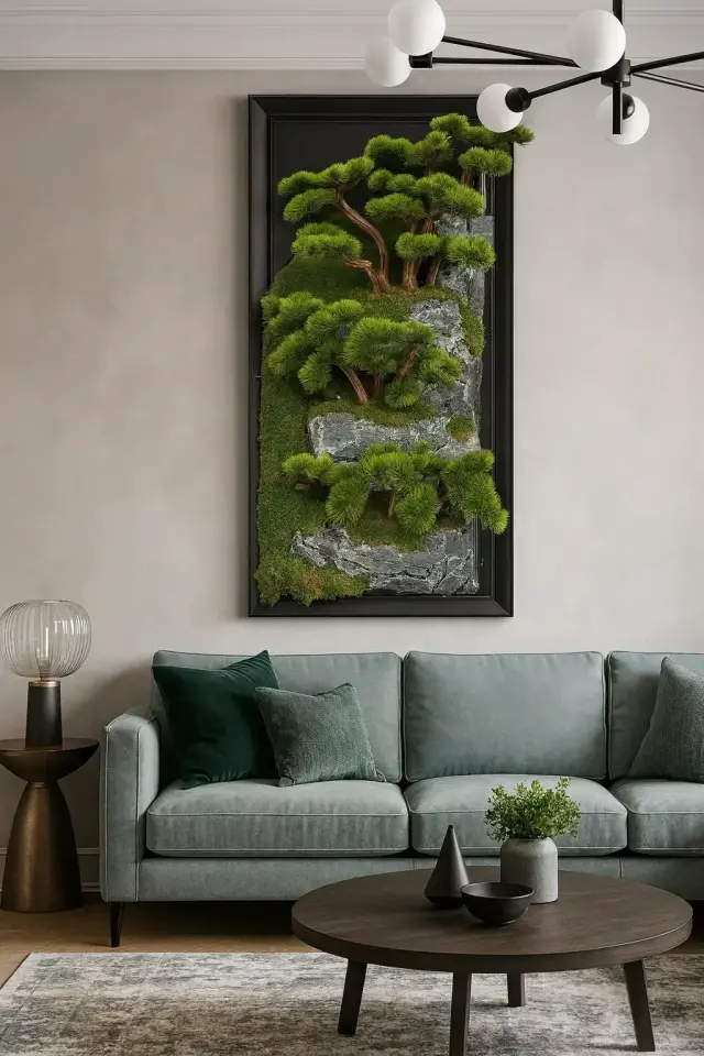 Doğal Ağaç Gövdeli Yapay Bonsai Tablo Dikdörtgen 70 X 140 cm TB-1117