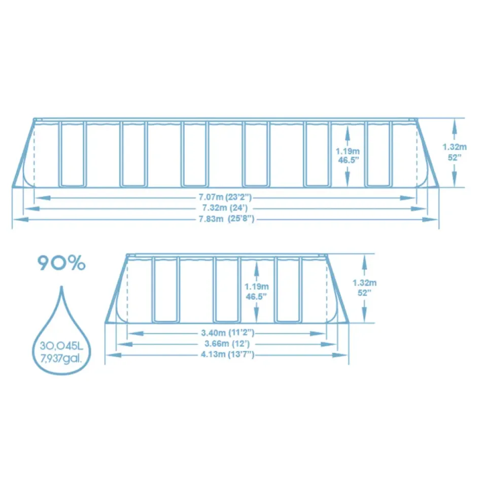 Bestway Havuz Seti 732 cm X 366 cm X 132 cm -56475