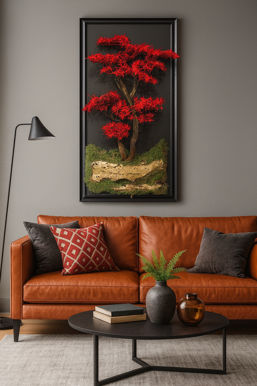 Doğal Ağaç Gövdeli Yapay Bonsai Tablo Dikdörtgen 70 X 140 cm TB-1120