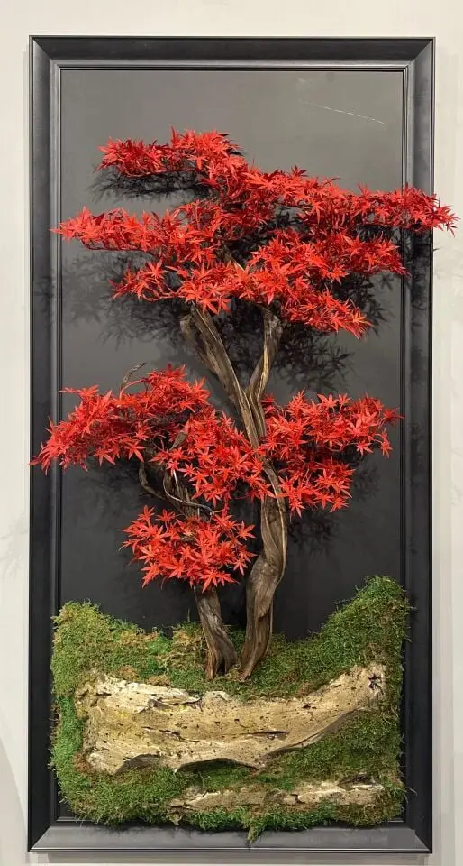 Doğal Ağaç Gövdeli Yapay Bonsai Tablo Dikdörtgen 70 X 140 cm TB-1120