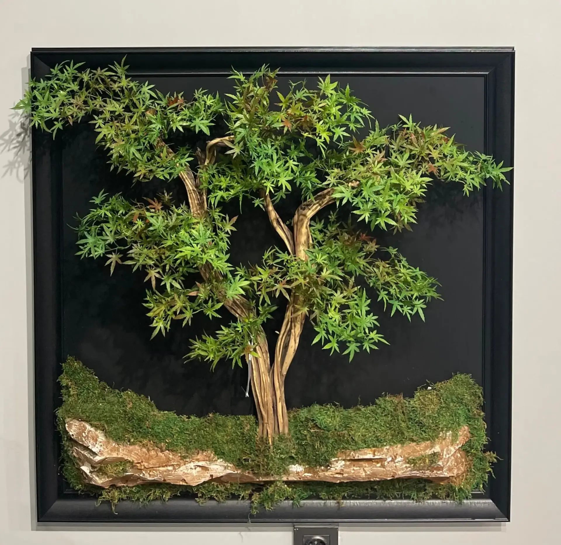 Doğal Ağaç Gövdeli Yapay Bonsai Tablo Kare 90 X 90 cm TB-1122