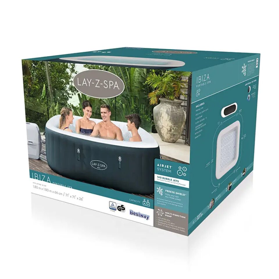 Portatif Jakuzi Lay-z-spa Ibiza 60015 180cm X 180cm X 66 cm