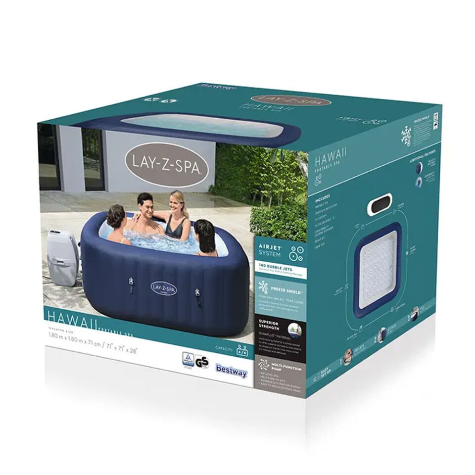 Portatif Jakuzi Lay-z-spa Hawaii 60021 180cm X 180cm X 71 cm