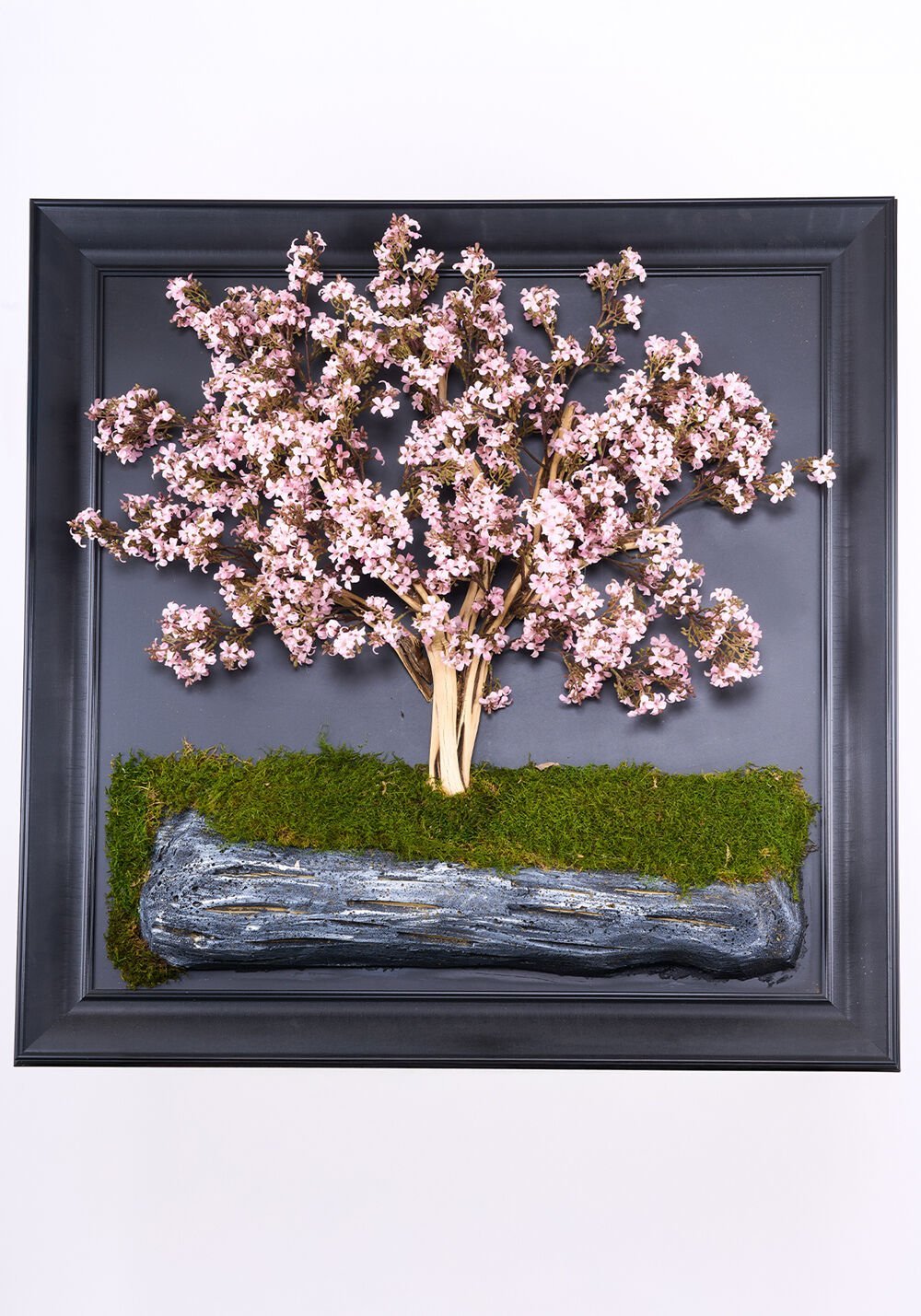 Doğal Ağaç Gövdeli Yapay Bonsai Tablo Kare 90 X 90 cm TB-1180