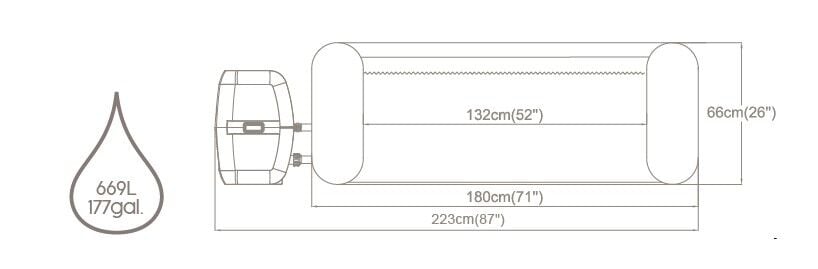 Portatif Jakuzi Lay-z-spa Zurich 60065 180 X 66 cm