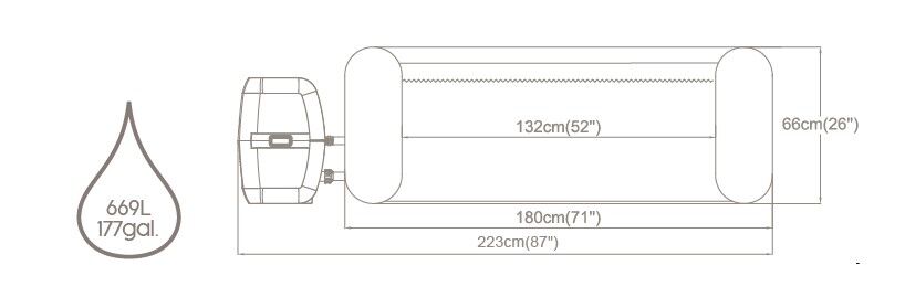 Portatif Jakuzi Lay-z-spa Zurich 60065 180 X 66 cm