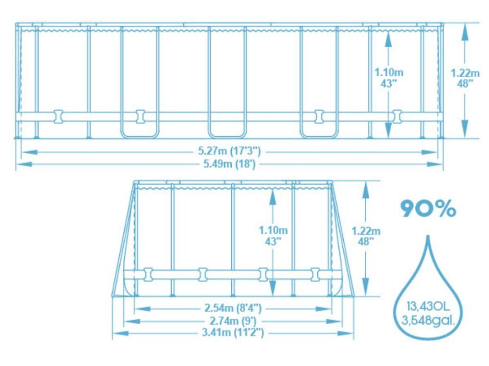 Bestway Havuz Seti 549 cm X 274 cm X 122 cm -56710