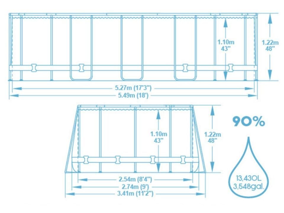 Bestway Havuz Seti 549 cm X 274 cm X 122 cm -56710