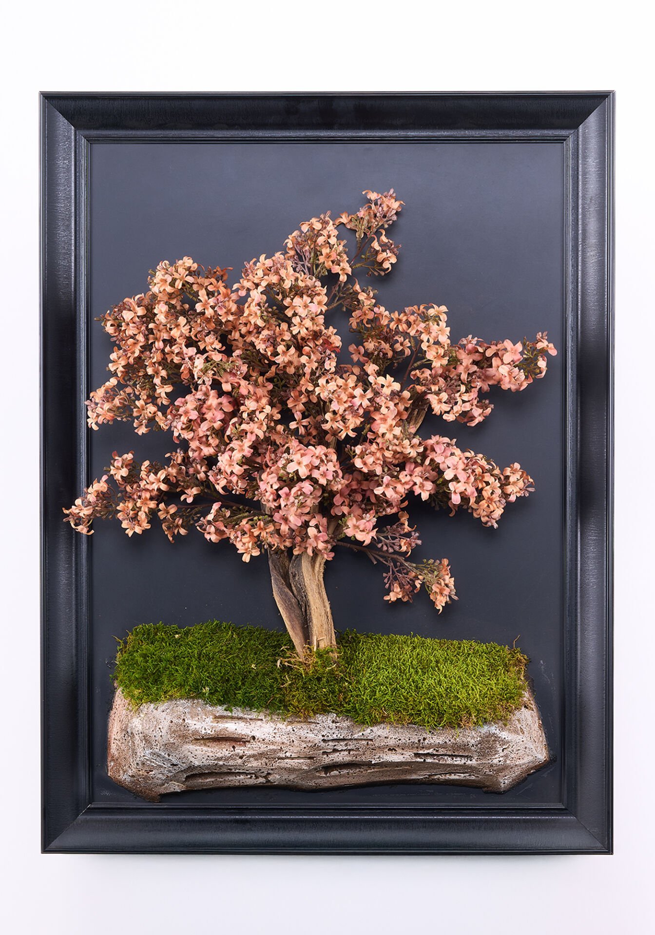 Doğal Ağaç Gövdeli Yapay Bonsai Tablo Dikdörtgen 50 X 70 cm TB-1184