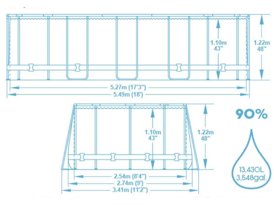 Bestway Havuz Seti 549 cm X 274 cm X 122 cm -56716
