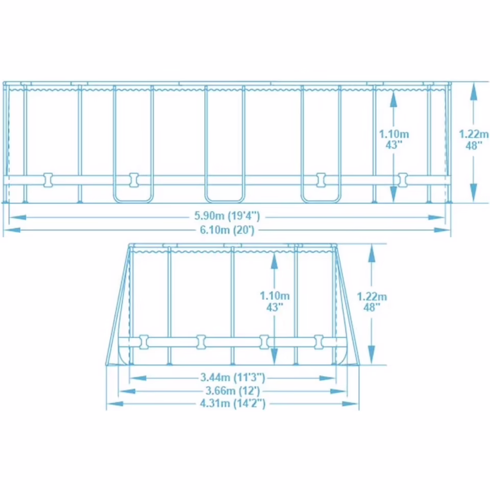 Bestway Hidromasajlı Havuz Seti 610 cm X 366 cm X 122 cm -56719