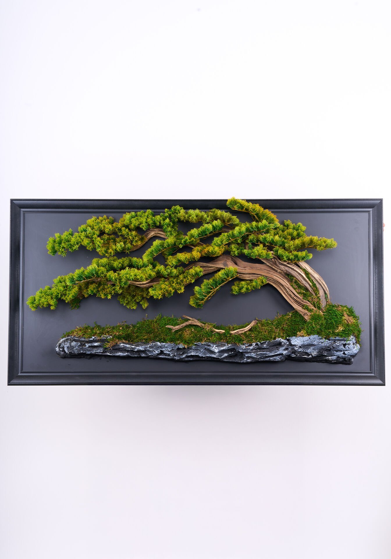Doğal Ağaç Gövdeli Yapay Bonsai Tablo Dikdörtgen 130 X 60 cm TB-1234