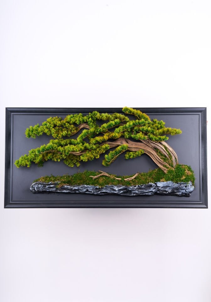 Doğal Ağaç Gövdeli Yapay Bonsai Tablo Dikdörtgen 130 X 60 cm TB-1234