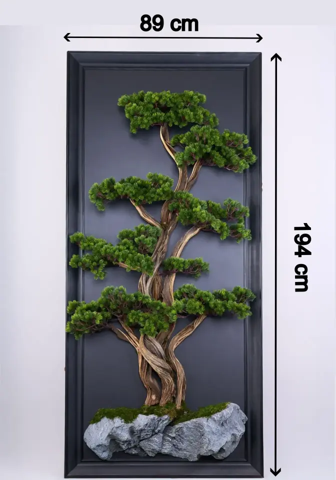 Doğal Ağaç Gövdeli Yapay Bonsai Tablo Dikdörtgen 89 X 194 TB-1238