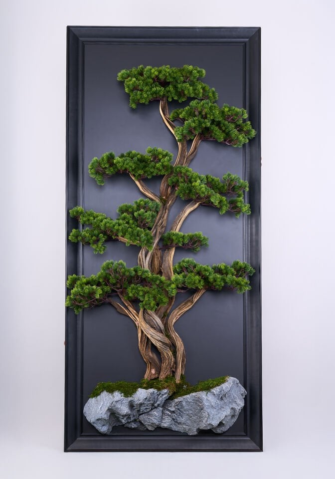 Doğal Ağaç Gövdeli Yapay Bonsai Tablo Dikdörtgen 89 X 194 TB-1238