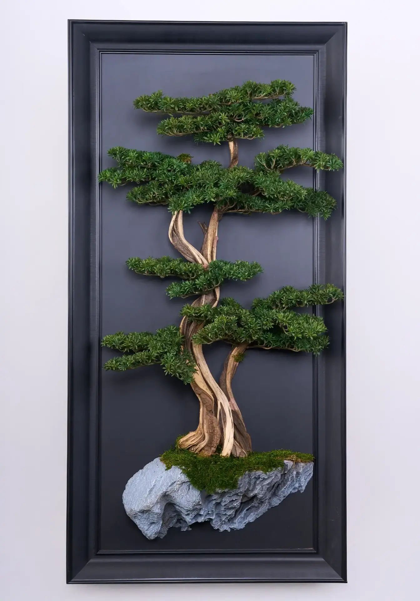Doğal Ağaç Gövdeli Yapay Bonsai Tablo Dikdörtgen 60 X 130 cm TB-1241