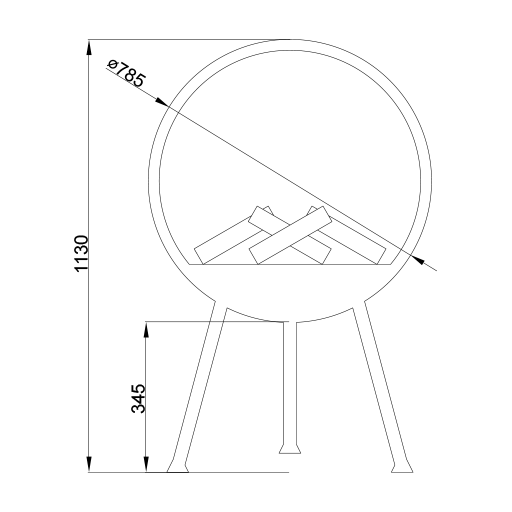 Elektrikli Portatif Taşınabilir Şömine Flameline Kona 75 cm