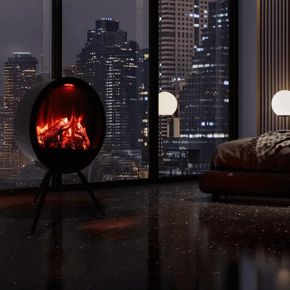 Elektrikli Portatif Taşınabilir Şömine Flameline Kona 75 cm