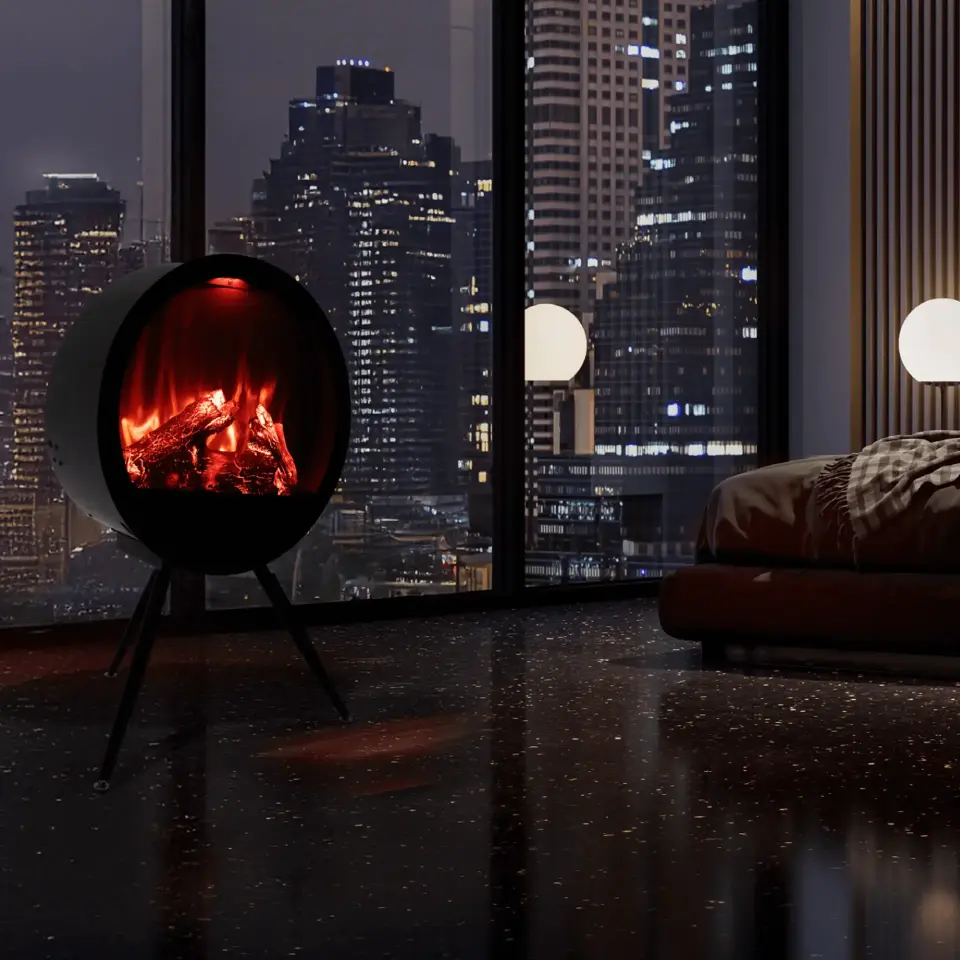 Elektrikli Portatif Taşınabilir Şömine Flameline Kona 90 cm