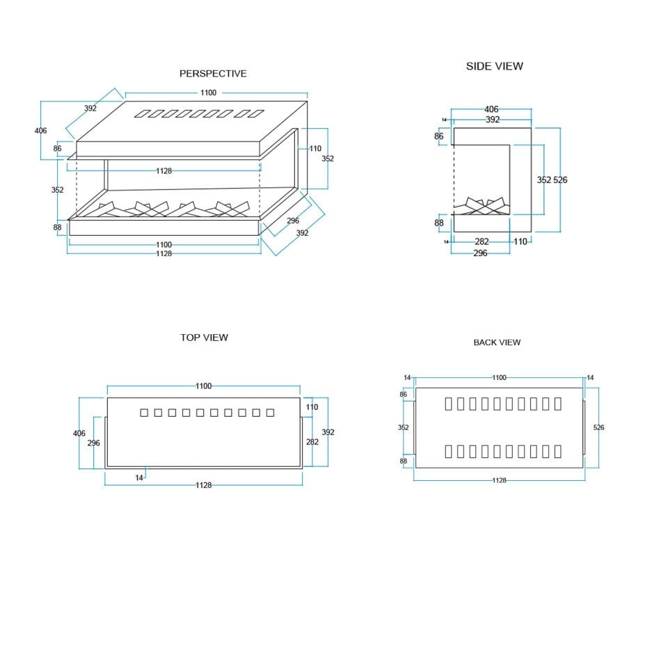 3 Boyutlu Elektrikli Şömine Flameline Coza-RZN110